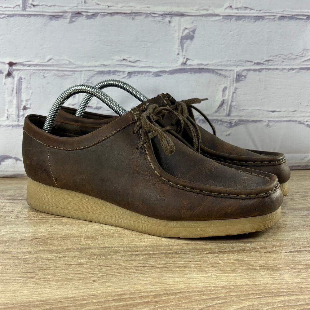 Clarks Wallabee Brown Leather Lace Up Shoes Women's Size 10 Boots